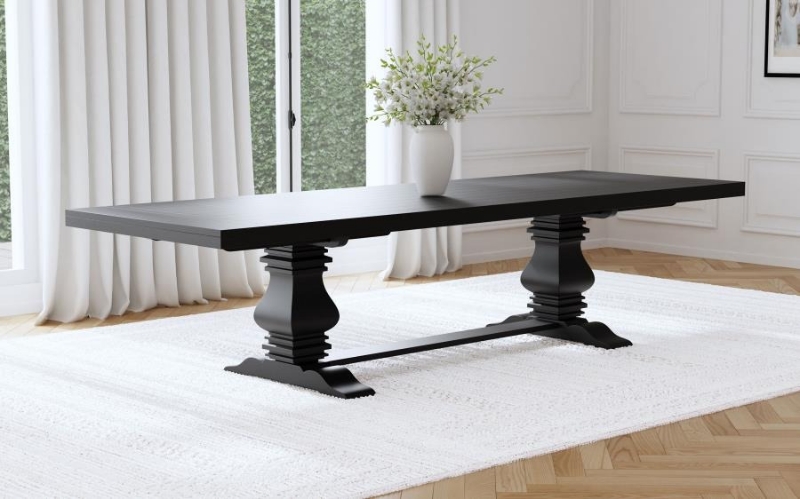 Picture of 94"-126.25" Black Extendable Dining Table