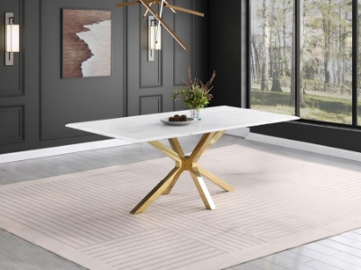 Picture of 79-inch Faux Marble Dining Table White