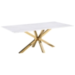 Picture of 79-inch Faux Marble Dining Table White