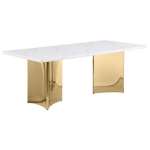 Picture of 79-inch Marble Top Dining Table White