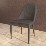 Picture of Dining Chair Upholstered in Leather with Iron Legs