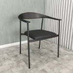 Picture of Leather Dining Chair with Stainless Steel Frame and Legs