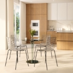 Picture of Dining Chairs with ABS Plastic Seats in Black Stainless