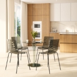 Picture of Dining Chairs with ABS Plastic Seats in Black Stainless