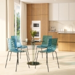 Picture of Dining Chairs with ABS Plastic Seats in Black Stainless