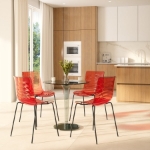 Picture of Dining Chairs with ABS Plastic Seats in Black Stainless