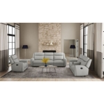 Picture of Genuine Leather Reclining Grey Sofa