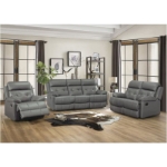 Picture of Gray genuine leather loveseat