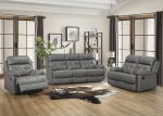 Picture of Gray genuine leather loveseat