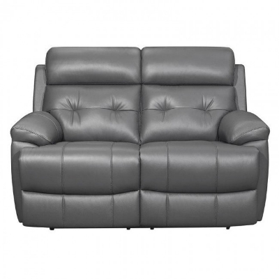 Picture of Gray genuine leather loveseat