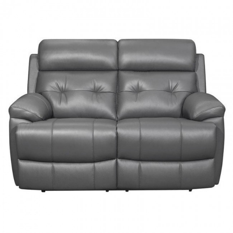 Picture of Gray genuine leather loveseat