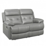 Picture of Gray genuine leather loveseat