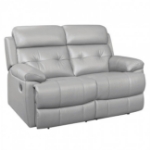 Picture of Gray genuine leather loveseat