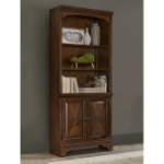 Picture of 3-shelf Cabinet Bookcase Burnished Oak - L 32 X W 14 X H 78.25