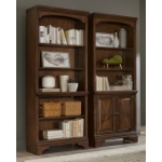 Picture of 3-shelf Cabinet Bookcase Burnished Oak - L 32 X W 14 X H 78.25