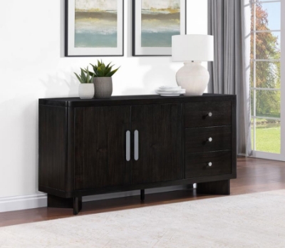 Picture of 3-drawer Sideboard Buffet Cabinet Acacia Brown