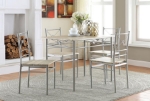 Picture of 5-piece Rectangular Dining Table Set Silver/Dark Bronze