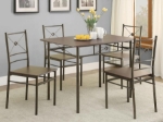 Picture of 5-piece Rectangular Dining Table Set Silver/Dark Bronze