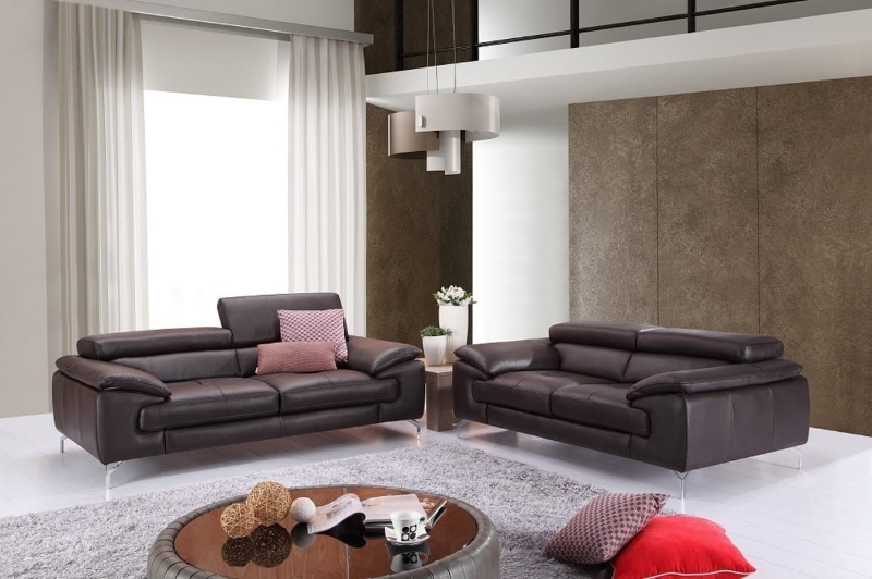 Picture of Genuine Leather Sofa and Loveseat