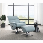 Picture of Leather Motion Accent Chair W/Swivel and Ottoman