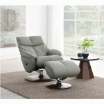 Picture of Leather Motion Accent Chair W/Swivel And Ottoman