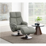 Picture of Leather Motion Accent Chair W/Swivel And Ottoman