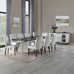 Picture of 78 to 96" Extension Dining Table in White & Brown Finish w/Leaf