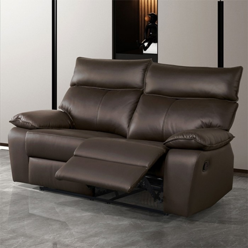 Picture of Genuine Leather Manual Reclining Loveseat