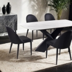 Picture of 71" White Top with Black/Brown Legs Dining Table