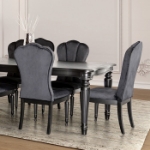 Picture of 84" Black or Silver Finish Dining Table