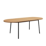 Picture of 83" Oval Dining Table with MDF Tabletop and Black Steel Legs