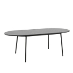 Picture of 83" Oval Dining Table with MDF Tabletop and Black Steel Legs