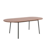 Picture of 83" Oval Dining Table with MDF Tabletop and Black Steel Legs