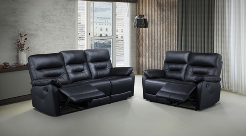 Picture of Genuine Leather Manual Reclining Sofa , Loveseat and Chair Set