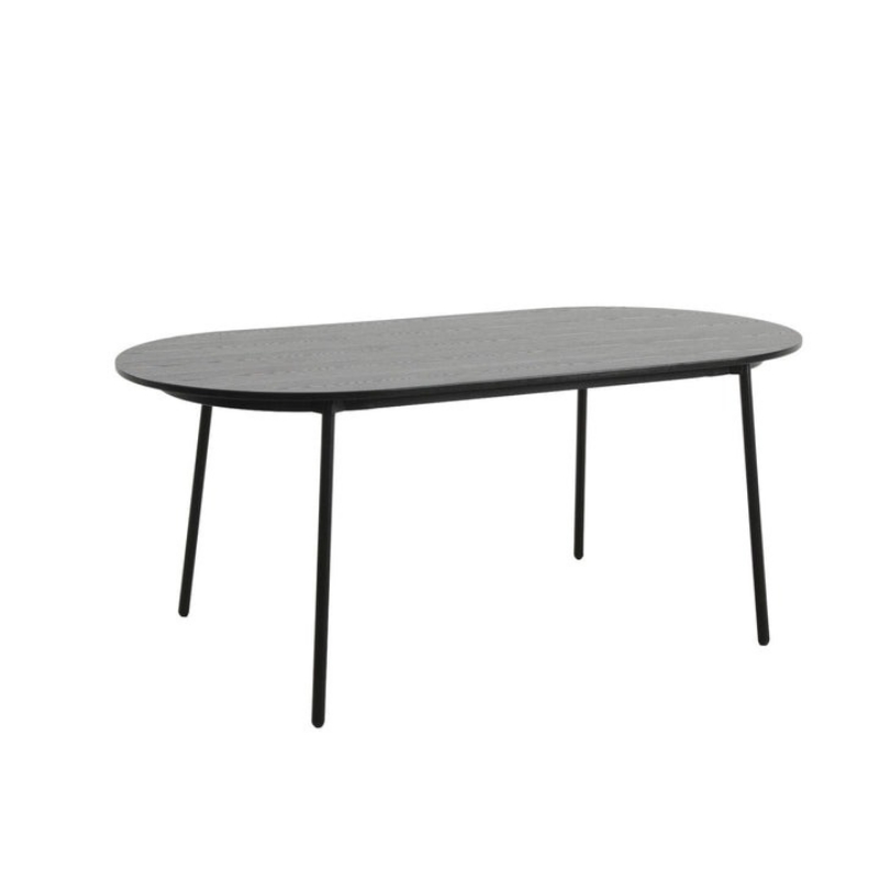 Picture of 71" Oval Dining Table with MDF Tabletop and Black Steel Legs