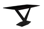 Picture of 55"/62"/71" Dining Table with Rectangular Tabletop with Gold/Black Stainless Steel Base