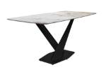 Picture of 55"/62"/71" Dining Table with Rectangular Tabletop with Gold/Black Stainless Steel Base