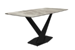 Picture of 55"/62"/71" Dining Table with Rectangular Tabletop with Gold/Black Stainless Steel Base