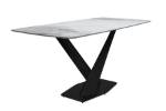 Picture of 55"/62"/71" Dining Table with Rectangular Tabletop with Gold/Black Stainless Steel Base