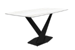 Picture of 55"/62"/71" Dining Table with Rectangular Tabletop with Gold/Black Stainless Steel Base