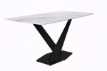 Picture of 55"/62"/71" Dining Table with Rectangular Tabletop with Gold/Black Stainless Steel Base