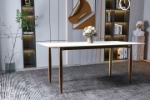 Picture of 55"/62"/71" Dining Table with Glass or Sintered Stone Rectangular Wide Tabletop with Steel Base and Legs