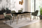 Picture of 55"/62"/71" Dining Table with a Rectangular Glass/Stone Tabletop in Steel