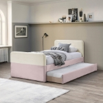 Picture of Velvet Upholstered Twin Trundle/Storage Bed