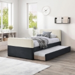 Picture of Velvet Upholstered Twin Trundle/Storage Bed