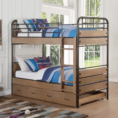 Picture of Twin/Twin Bunk Bed W/Trundle