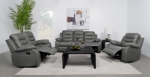 Picture of Arm Reclining Dark Grey Sofa, Loveseat and Glider Chair