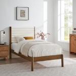 Picture of Tufted Boucle Solid Wood Twin Platform Bed