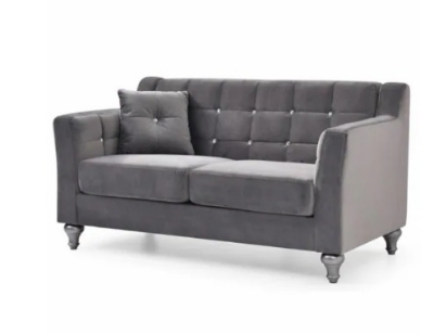 Picture of Grey velvet loveseat for $349