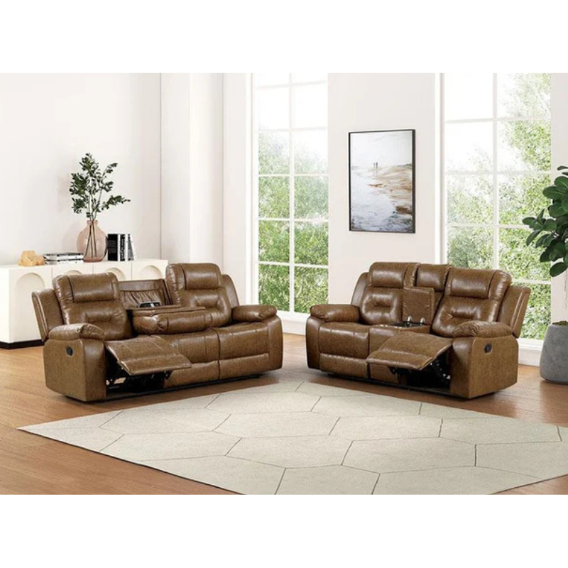 Picture of Leather Manual Sofa , Loveseat  and Recliner Set